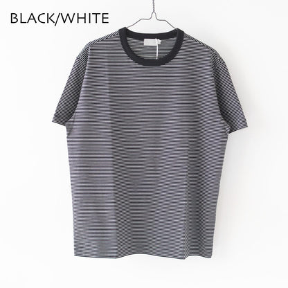 Handvaerk [ハンドバーク] M 60/2 NEW CREW NECK S/S T-SHIRT BORDER [6540-b] 60/2 クルーネックTシャツ ボーダー [2025SS]