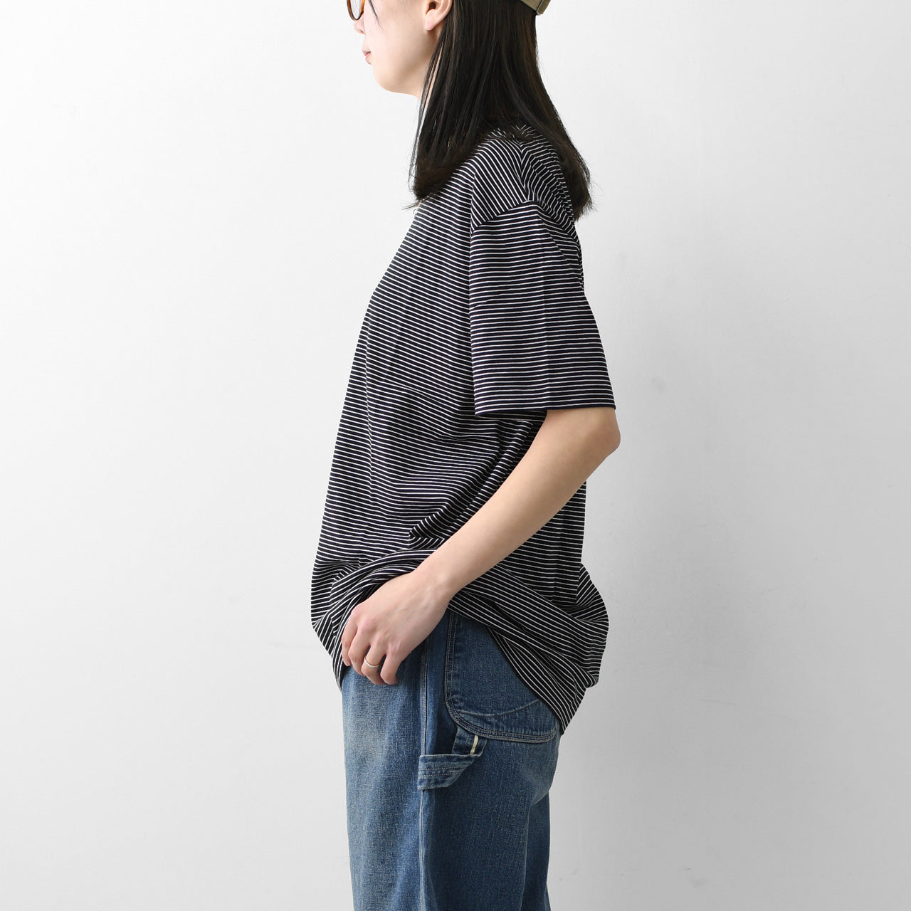 Handvaerk [ハンドバーク] M 60/2 NEW CREW NECK S/S T-SHIRT BORDER [6540-b] 60/2 クルーネックTシャツ ボーダー [2026SS]