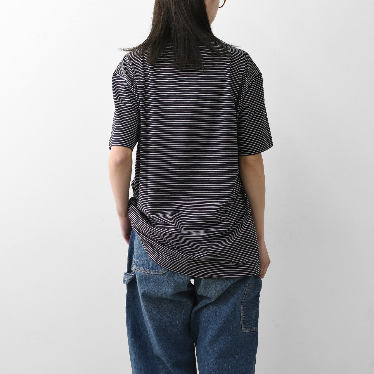 Handvaerk [ハンドバーク] M 60/2 NEW CREW NECK S/S T-SHIRT BORDER [6540-b] 60/2 クルーネックTシャツ ボーダー [2026SS]