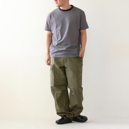 Handvaerk [ハンドバーク] M 60/2 NEW CREW NECK S/S T-SHIRT BORDER [6540-b] 60/2 クルーネックTシャツ ボーダー [2025SS]