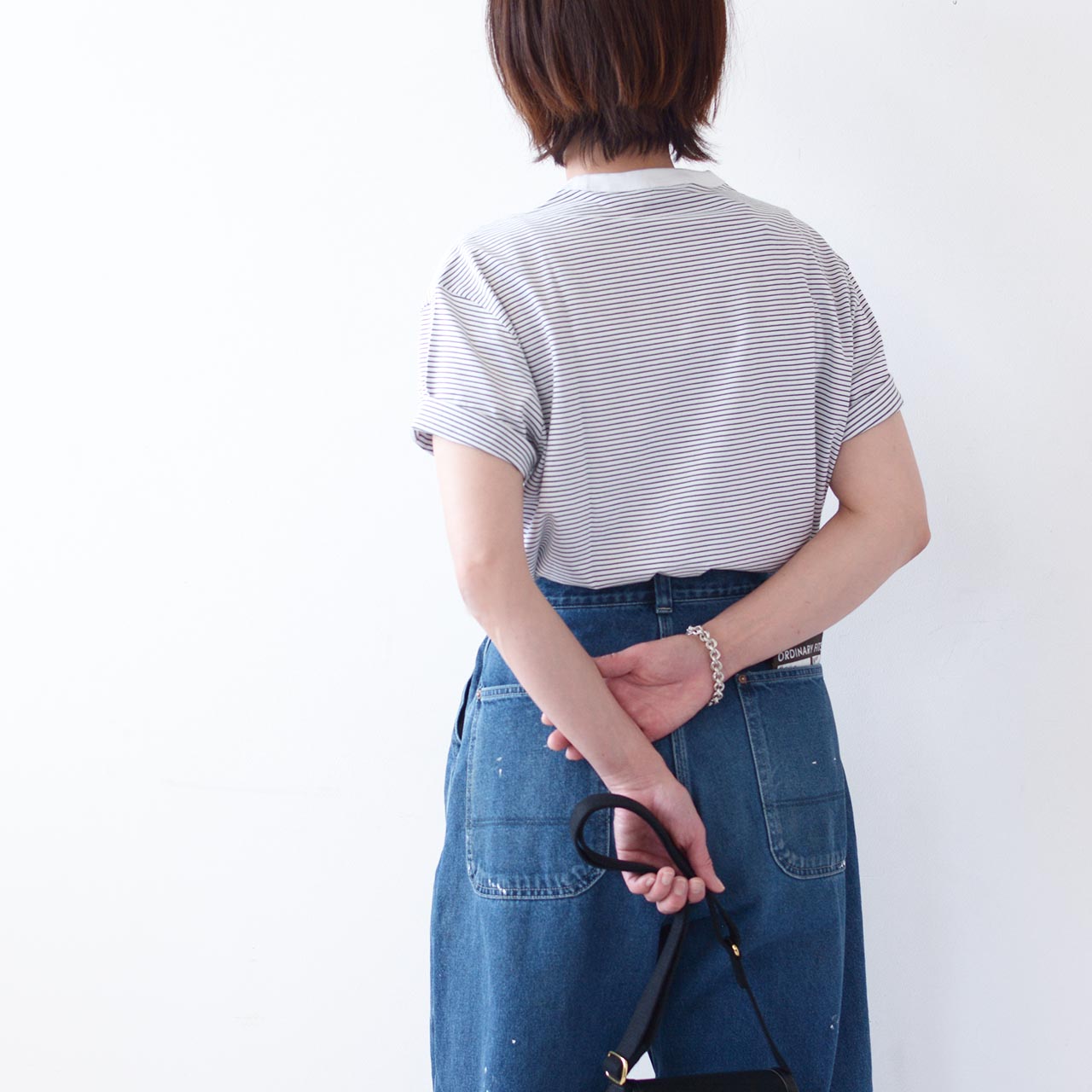 Handvaerk [ハンドバーク] M 60/2 NEW CREW NECK S/S T-SHIRT BORDER [6540] 60/2 クルーネックTシャツ ボーダー [2024SS]