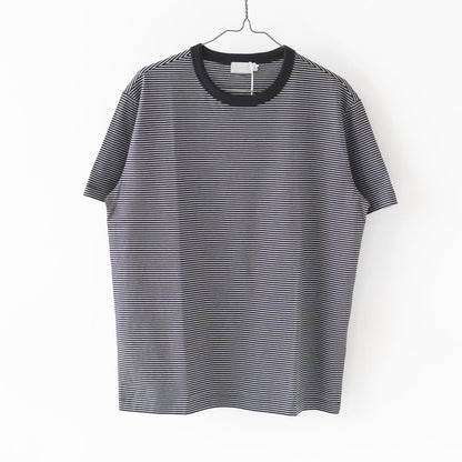 Handvaerk [ハンドバーク] M 60/2 NEW CREW NECK S/S T-SHIRT BORDER [6540-b] 60/2 クルーネックTシャツ ボーダー [2025SS]