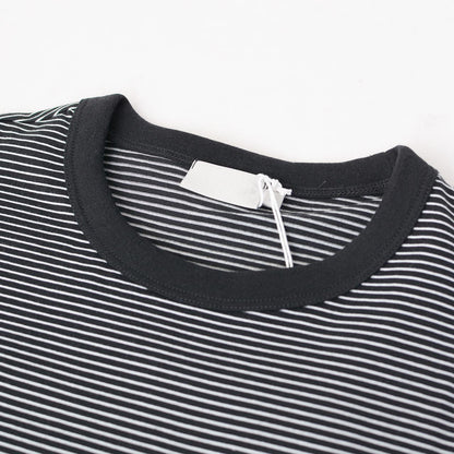 Handvaerk [ハンドバーク] M 60/2 NEW CREW NECK S/S T-SHIRT BORDER [6540-b] 60/2 クルーネックTシャツ ボーダー [2025SS]