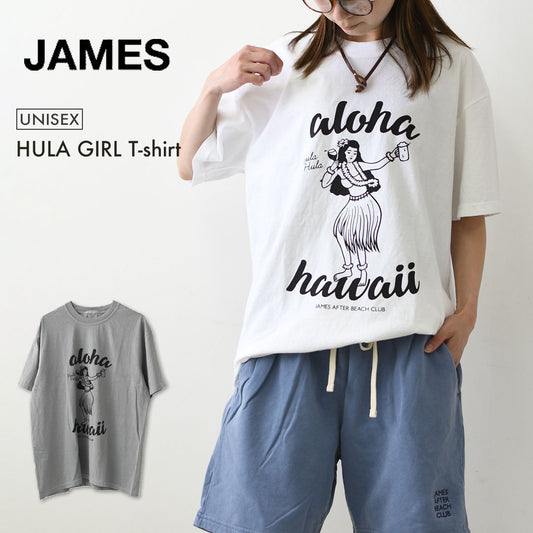 JAMES [ジェームス] HULA GIRL T-shirt [JHT101] フラガールティーシャツ・ゆったりシルエット・6.1oz USコットン・シンプル・ピグメント染め・MEN'S / LADY'S [2026SS]