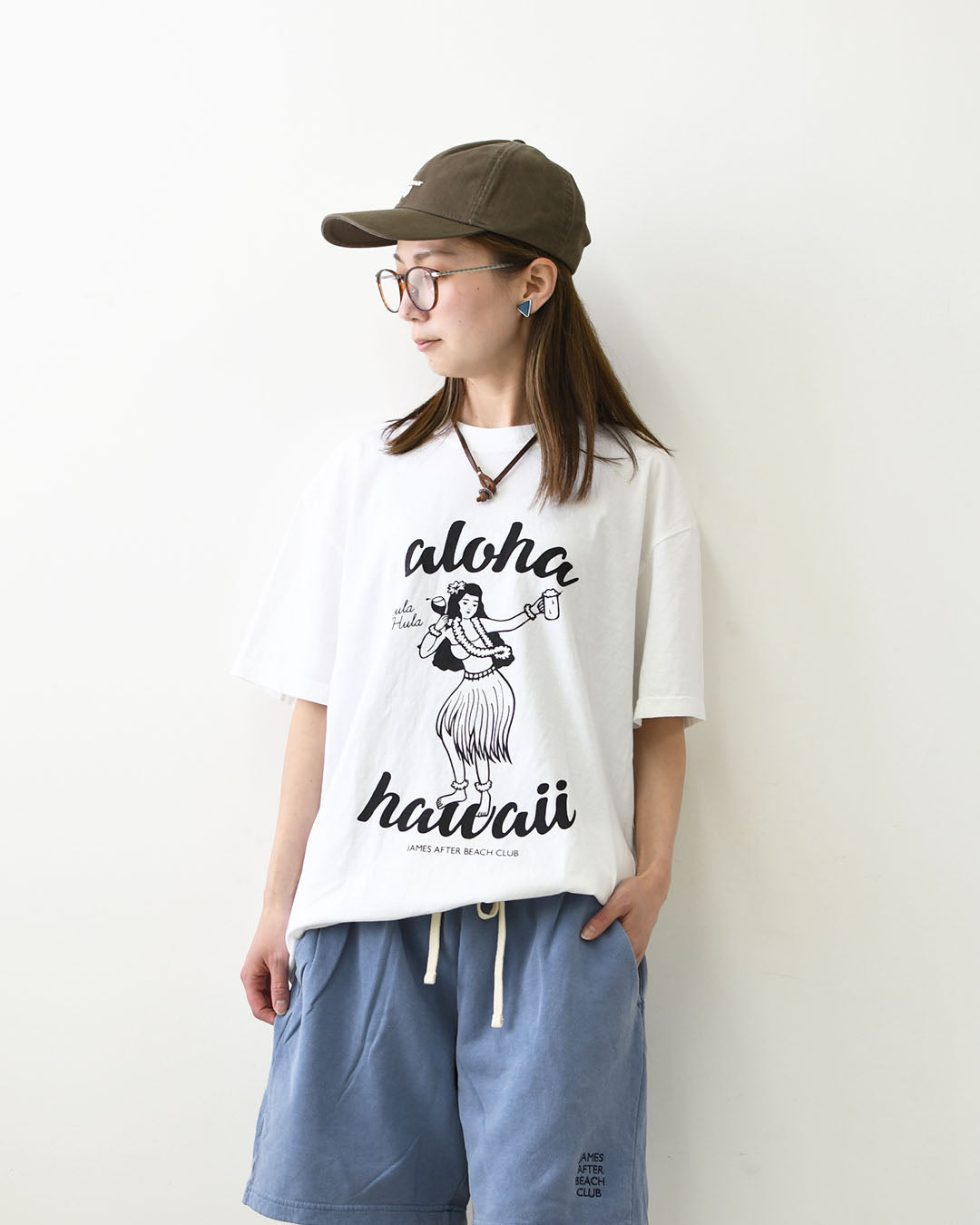 JAMES [ジェームス] HULA GIRL T-shirt [JHT101] フラガールティーシャツ・ゆったりシルエット・6.1oz USコットン・シンプル・ピグメント染め・MEN'S / LADY'S [2026SS]