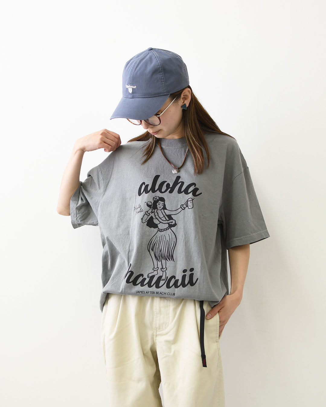 JAMES [ジェームス] HULA GIRL T-shirt [JHT101] フラガールティーシャツ・ゆったりシルエット・6.1oz USコットン・シンプル・ピグメント染め・MEN'S / LADY'S [2026SS]