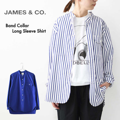 JAMES [ジェームス] Band Collar Long Sleeve Shirt [JS0400] バンドカラーロングスリーブシャツ [2025SS]