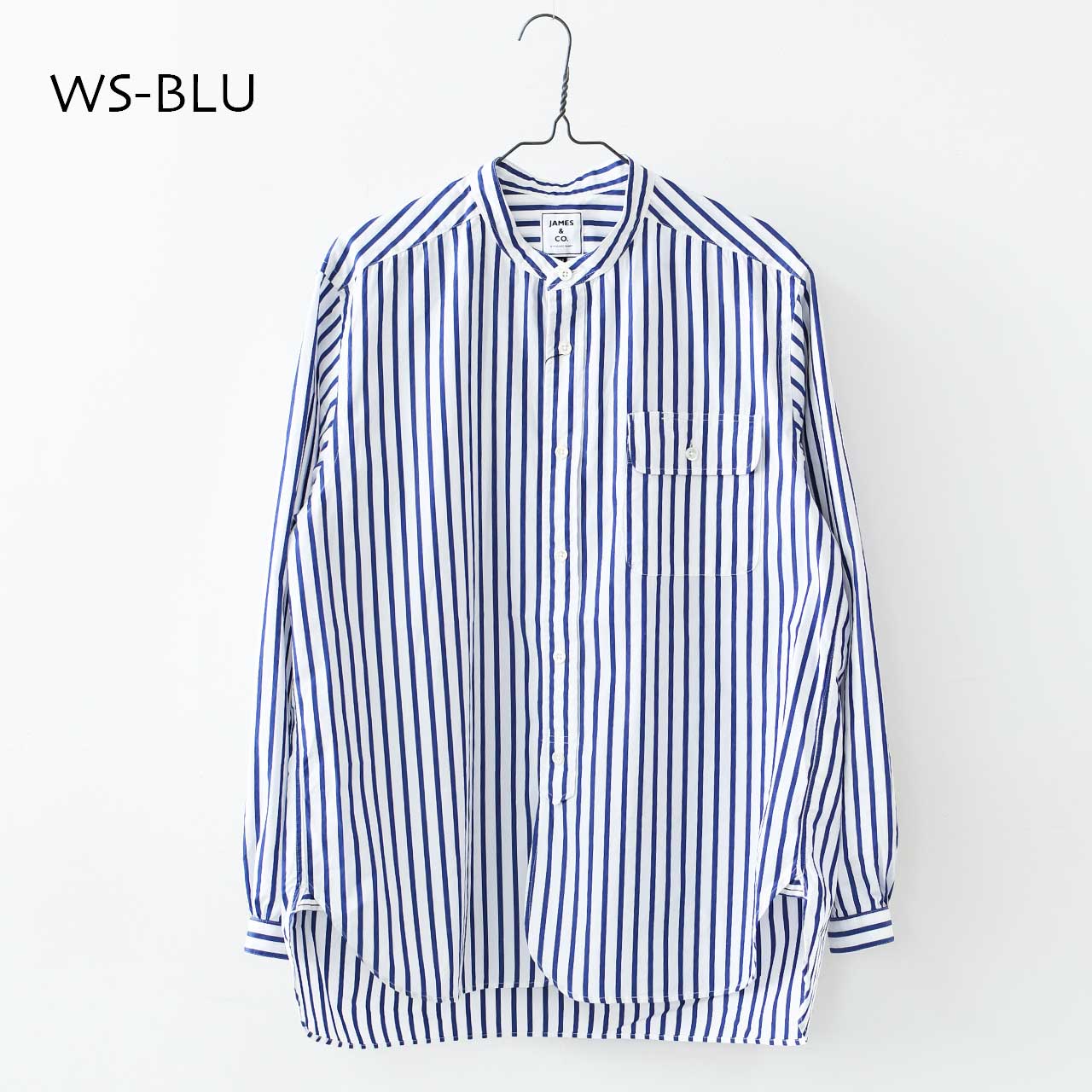 JAMES [ジェームス] Band Collar Long Sleeve Shirt [JS0400] バンドカラーロングスリーブシャツ [2025SS]