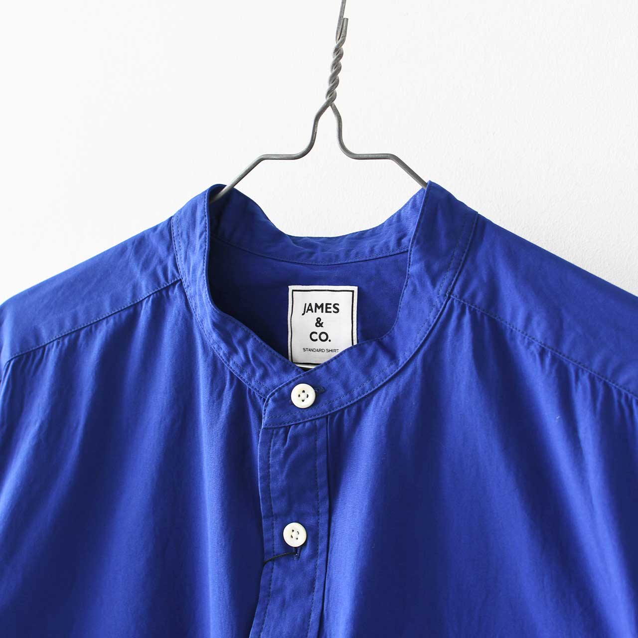 JAMES [ジェームス] Band Collar Long Sleeve Shirt [JS0400] バンドカラーロングスリーブシャツ [2025SS]