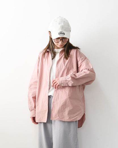 JAMES [ジェームス] Small Collar Big Shirt [JS52301] スモールカラービッグシャツ・ビッグサイズ・オーバーサイズ・ゆったりシルエット・カラーシャツ・シンプル・無地・MEN'S / LADY'S [2026SS]