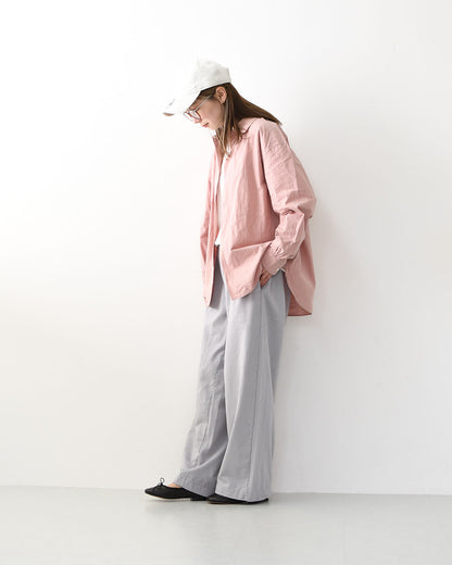 JAMES [ジェームス] Small Collar Big Shirt [JS52301] スモールカラービッグシャツ・ビッグサイズ・オーバーサイズ・ゆったりシルエット・カラーシャツ・シンプル・無地・MEN'S / LADY'S [2026SS]