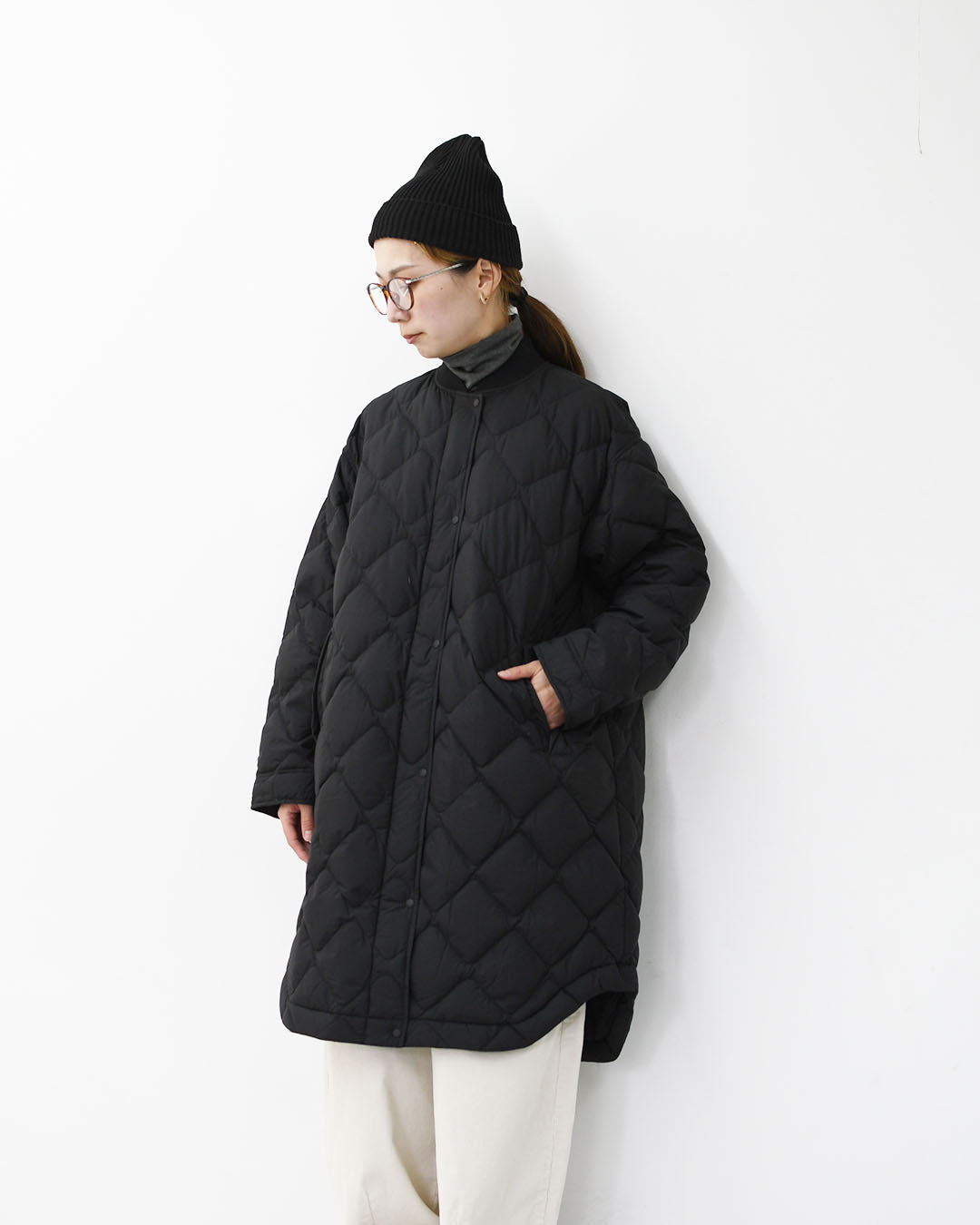 NANGA [ナンガ] RIB COLLAR QUILTED DOWN COAT W [ND2442-1C603] リブカラーキルティッド ダウンコート(ウィメンズ)・ダウンコート・キルトダウンコート・防寒・焚き火・アウトドア・キャンプ・LADY'S [2025AW]