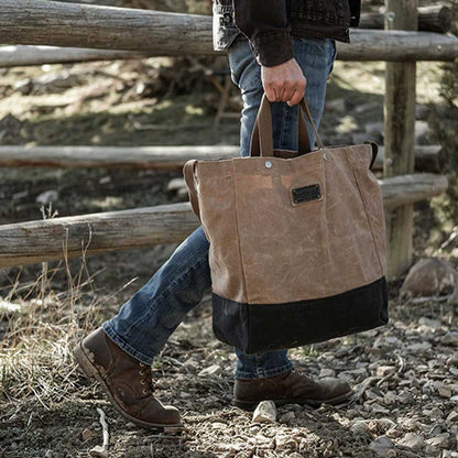 Barebones Living [ベアボーンズリビング] ニーラムオーバーサイズトート [20236003] トートバッグ・マーケットトート・キャンバストート・ワックス加工・丈夫・カーキャンプ・キャンプ・アウトドア・MEN'S / LADY'S [2025AW]