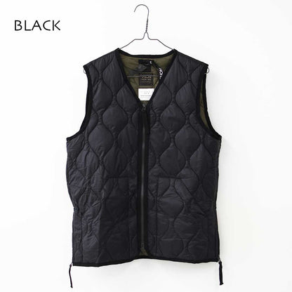 TAION[タイオン] MILITARY CREW NECK BUTTON DOWN VEST [001ALSZML-1] ミリタリー クルーネックボタン ダウンベスト・ダウンベスト・ミリタリー・クルーネック・収納袋付き・コンパクト・ユニセックス・MEN'S / LADY'S [2025AW]