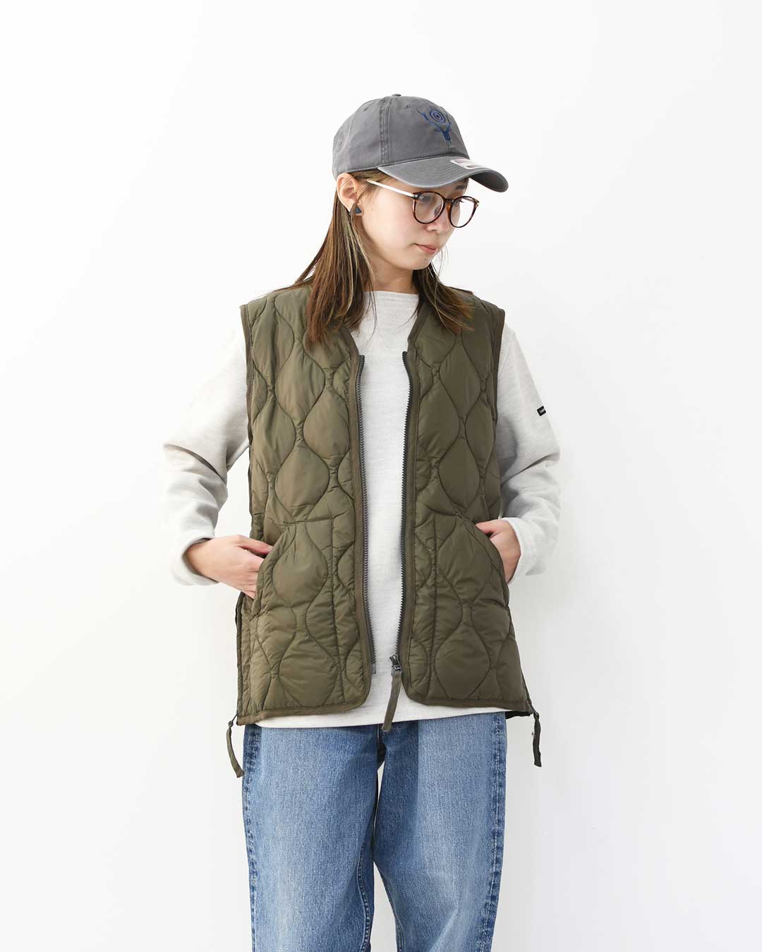 TAION[タイオン] MILITARY CREW NECK BUTTON DOWN VEST [001ALSZML-1] ミリタリー クルーネックボタン ダウンベスト・ダウンベスト・ミリタリー・クルーネック・収納袋付き・コンパクト・ユニセックス・MEN'S / LADY'S [2025AW]