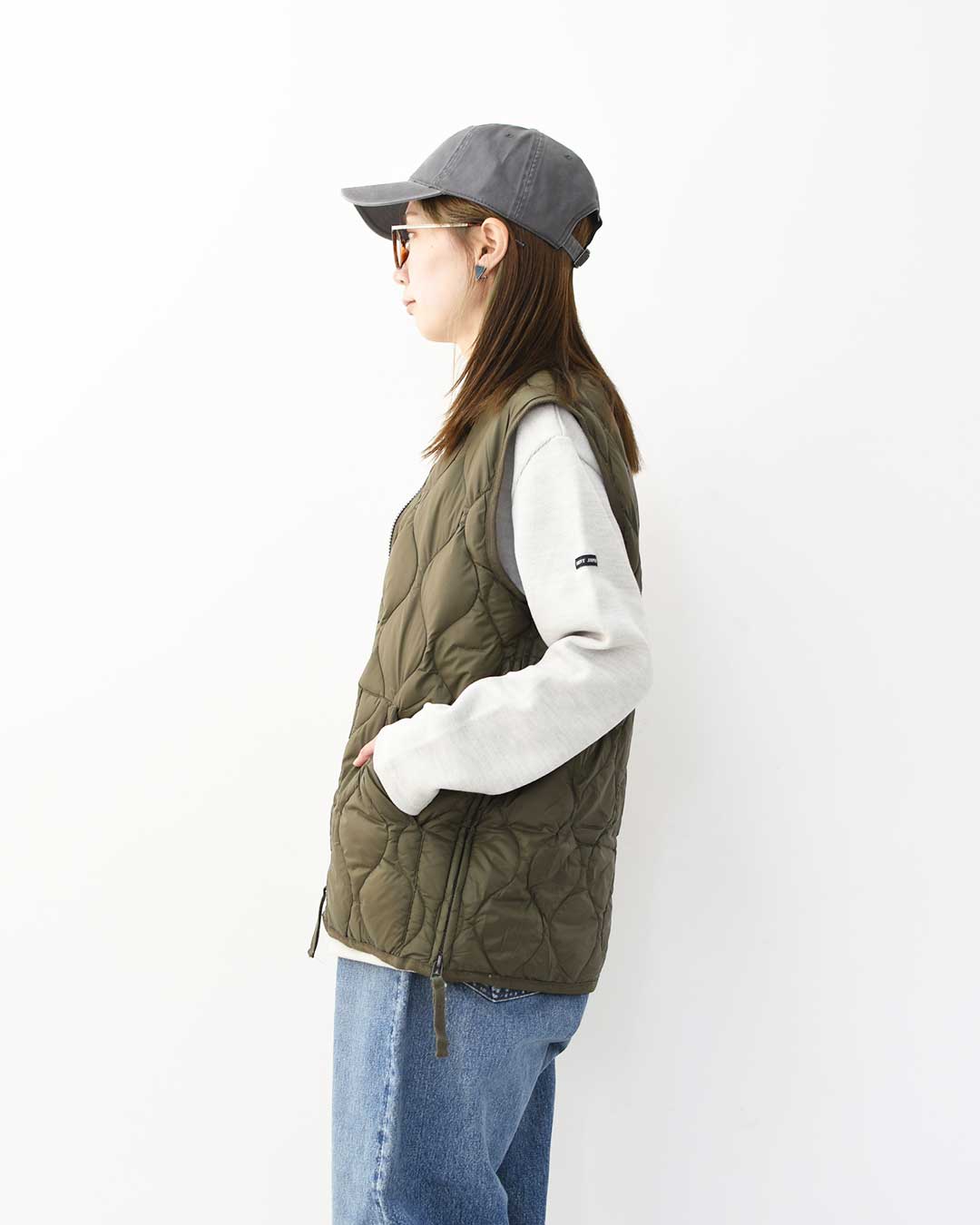 TAION[タイオン] MILITARY CREW NECK BUTTON DOWN VEST [001ALSZML-1] ミリタリー クルーネックボタン ダウンベスト・ダウンベスト・ミリタリー・クルーネック・収納袋付き・コンパクト・ユニセックス・MEN'S / LADY'S [2025AW]