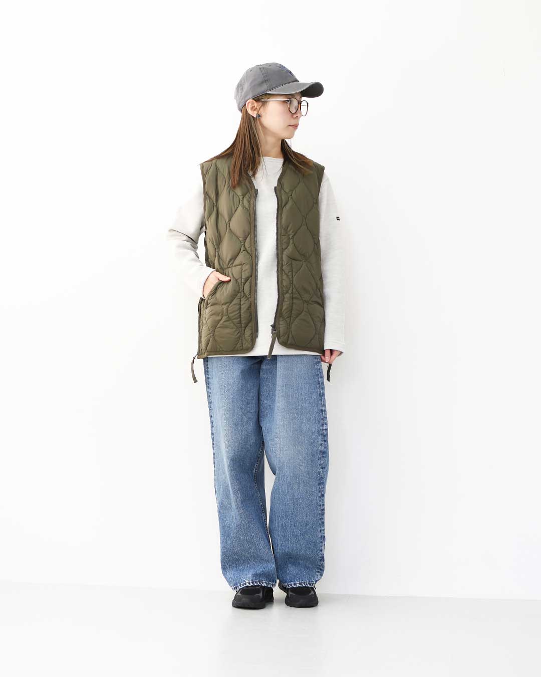 TAION[タイオン] MILITARY CREW NECK BUTTON DOWN VEST [001ALSZML-1] ミリタリー クルーネックボタン ダウンベスト・ダウンベスト・ミリタリー・クルーネック・収納袋付き・コンパクト・ユニセックス・MEN'S / LADY'S [2025AW]