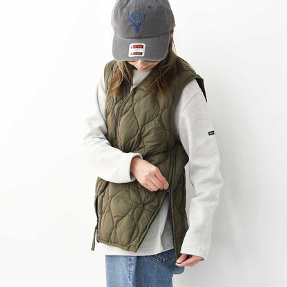 TAION[タイオン] MILITARY CREW NECK BUTTON DOWN VEST [001ALSZML-1] ミリタリー クルーネックボタン ダウンベスト・ダウンベスト・ミリタリー・クルーネック・収納袋付き・コンパクト・ユニセックス・MEN'S / LADY'S [2025AW]