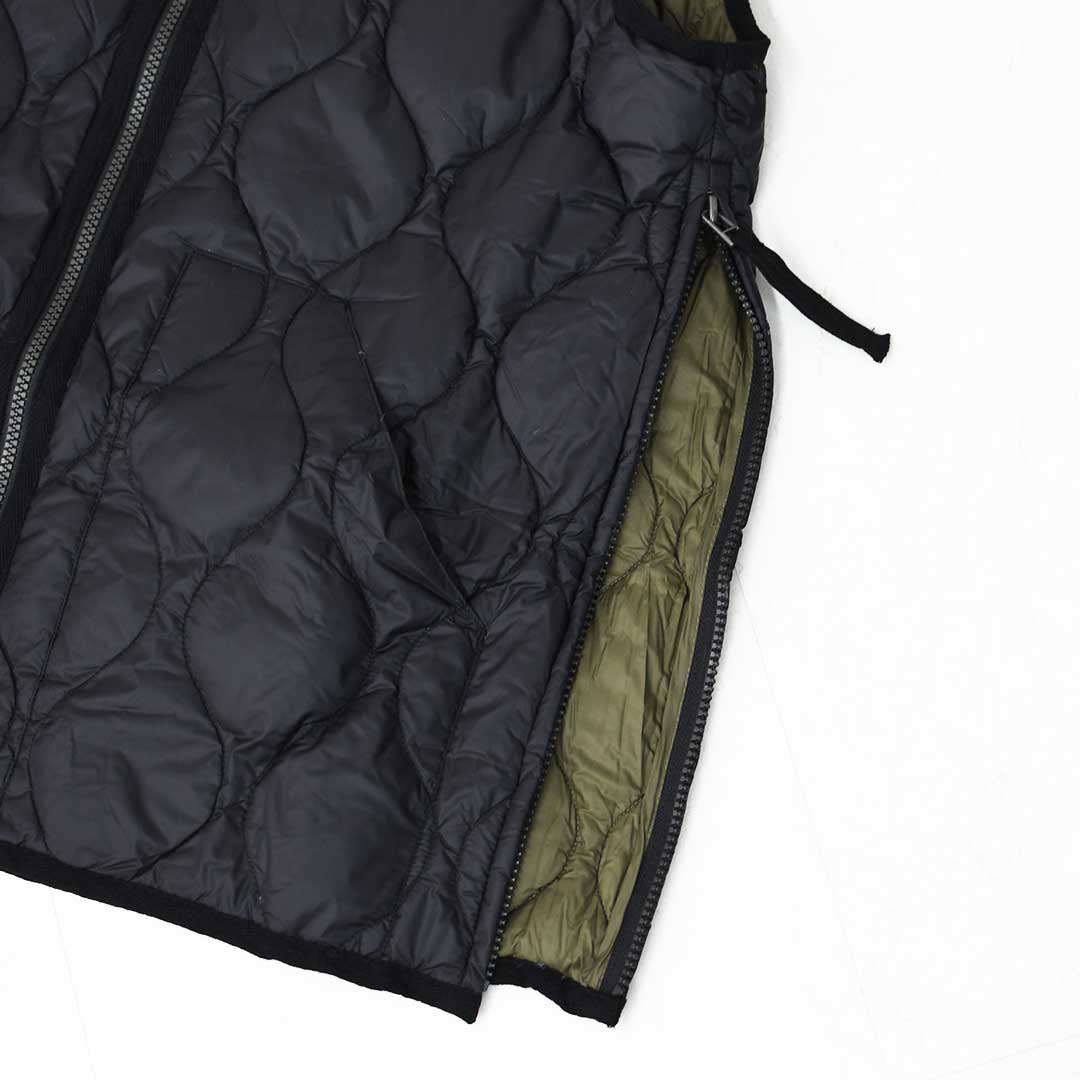 TAION[タイオン] MILITARY CREW NECK BUTTON DOWN VEST [001ALSZML-1] ミリタリー クルーネックボタン ダウンベスト・ダウンベスト・ミリタリー・クルーネック・収納袋付き・コンパクト・ユニセックス・MEN'S / LADY'S [2025AW]