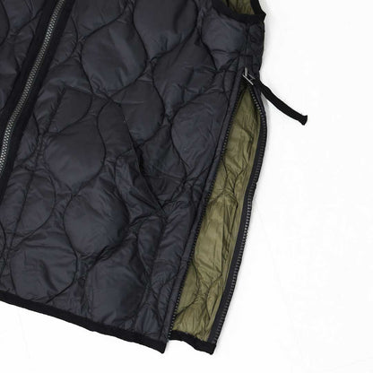 TAION[タイオン] MILITARY CREW NECK BUTTON DOWN VEST [001ALSZML-1] ミリタリー クルーネックボタン ダウンベスト・ダウンベスト・ミリタリー・クルーネック・収納袋付き・コンパクト・ユニセックス・MEN'S / LADY'S [2025AW]