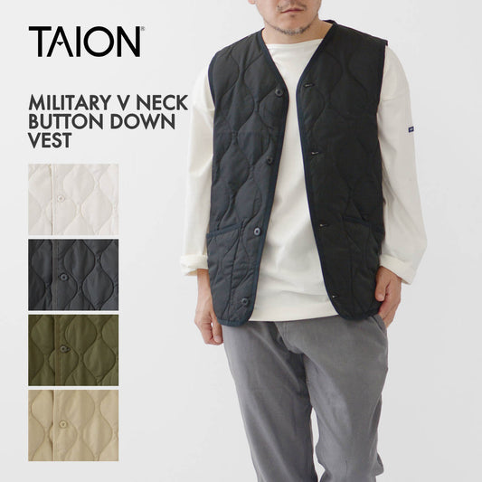 TAION[タイオン] MILITARY V NECK BUTTON DOWN VEST [001BML-1] ミリタリーVネックボタンダウンベスト [2024AW]