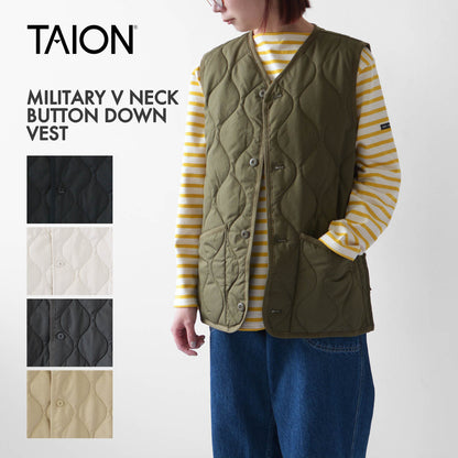 TAION[タイオン] MILITARY V NECK BUTTON DOWN VEST [001BML-1] ミリタリーVネックボタンダウンベスト [2024AW]
