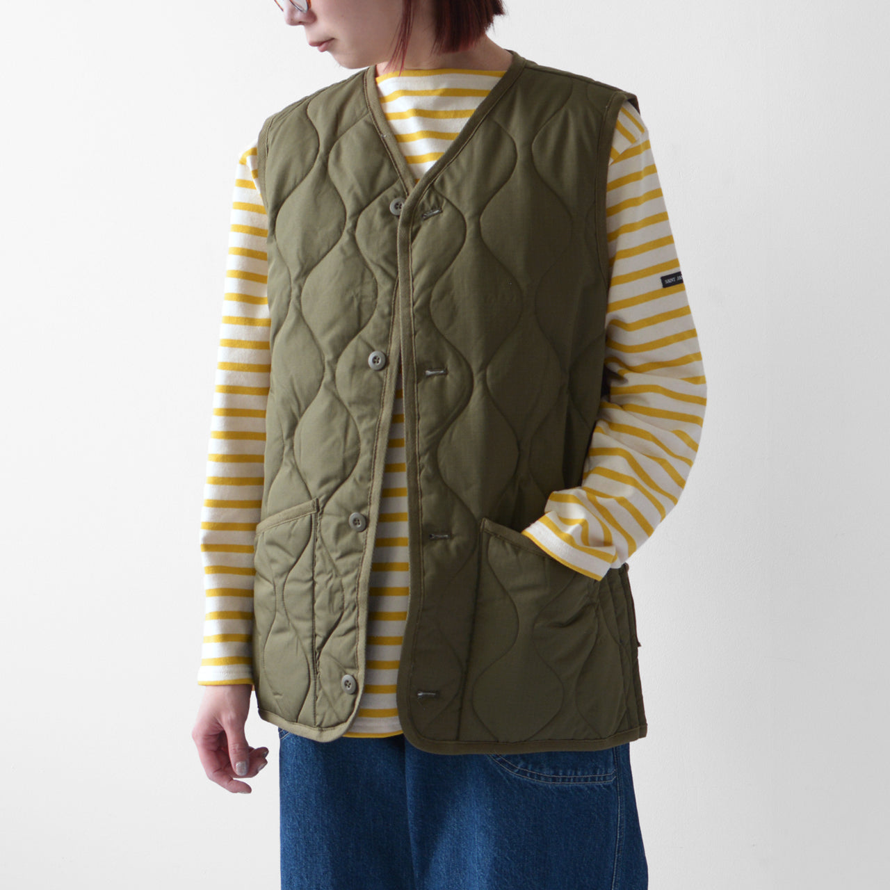 TAION[タイオン] MILITARY V NECK BUTTON DOWN VEST [001BML-1] ミリタリーVネックボタンダウンベスト [2024AW]