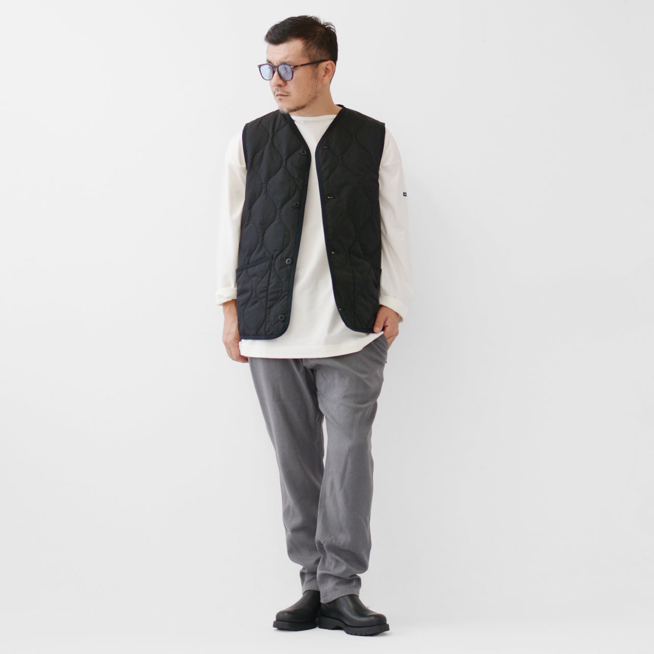 TAION[タイオン] MILITARY V NECK BUTTON DOWN VEST [001BML-1] ミリタリーVネックボタンダウンベスト [2024AW]