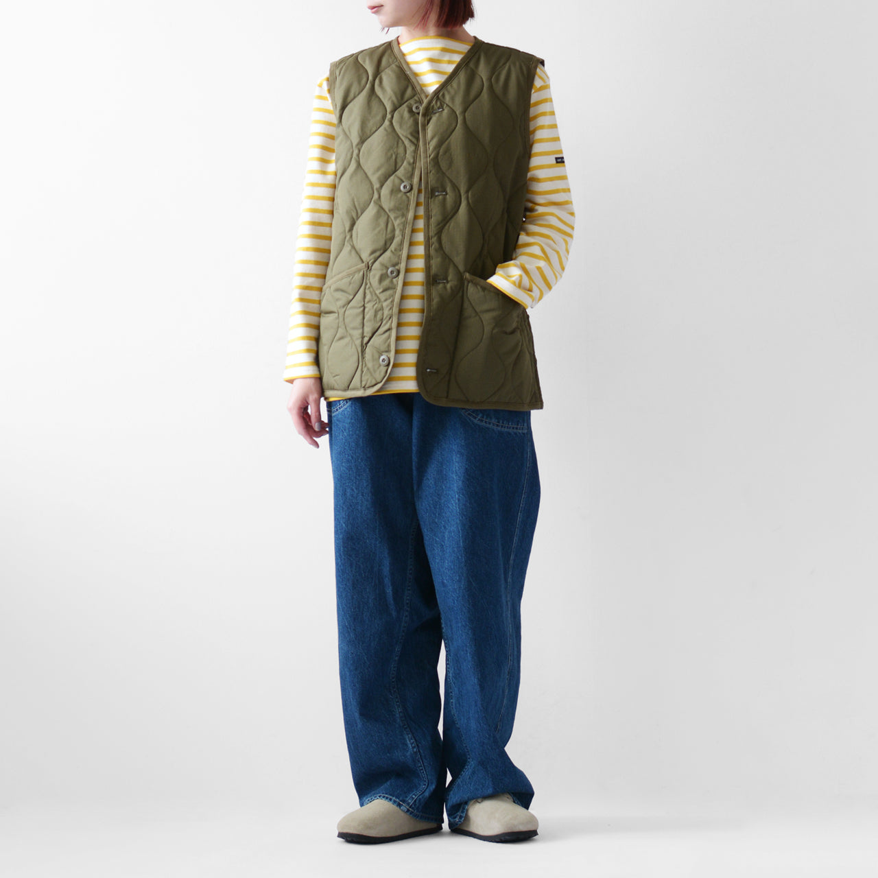 TAION[タイオン] MILITARY V NECK BUTTON DOWN VEST [001BML-1] ミリタリーVネックボタンダウンベスト [2024AW]