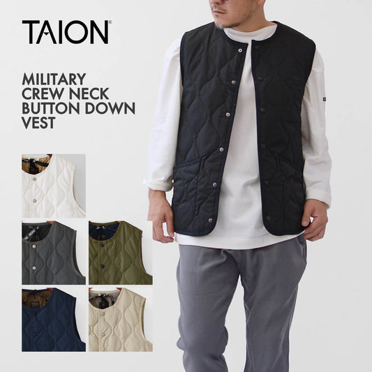 TAION[タイオン] MILITARY CREW NECK BUTTON DOWN VEST [004B2ML-1] ミリタリー クルーネックボタン ダウンベスト [2024AW]