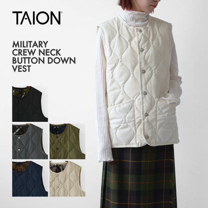 TAION[タイオン] MILITARY CREW NECK BUTTON DOWN VEST [004B2ML-1] ミリタリー クルーネックボタン ダウンベスト [2024AW]