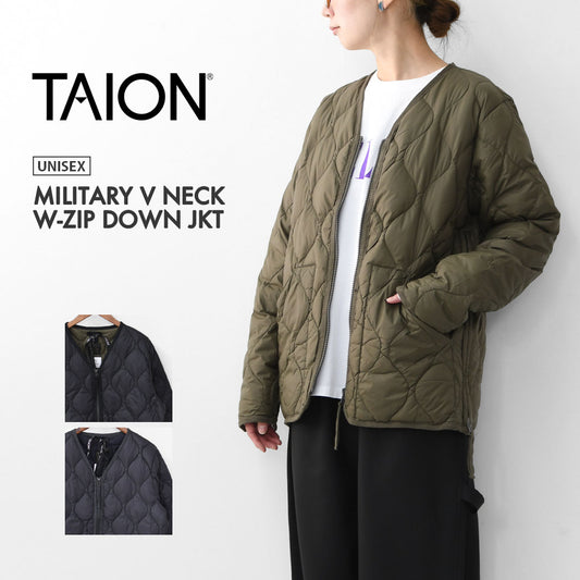 TAION[タイオン] MILITARY V NECK W-ZIP DOWN JKT [101ALSZML-1] ミリタリー VネックWジップ ダウンジャケット・MEN'S / LADY'S [2025AW]