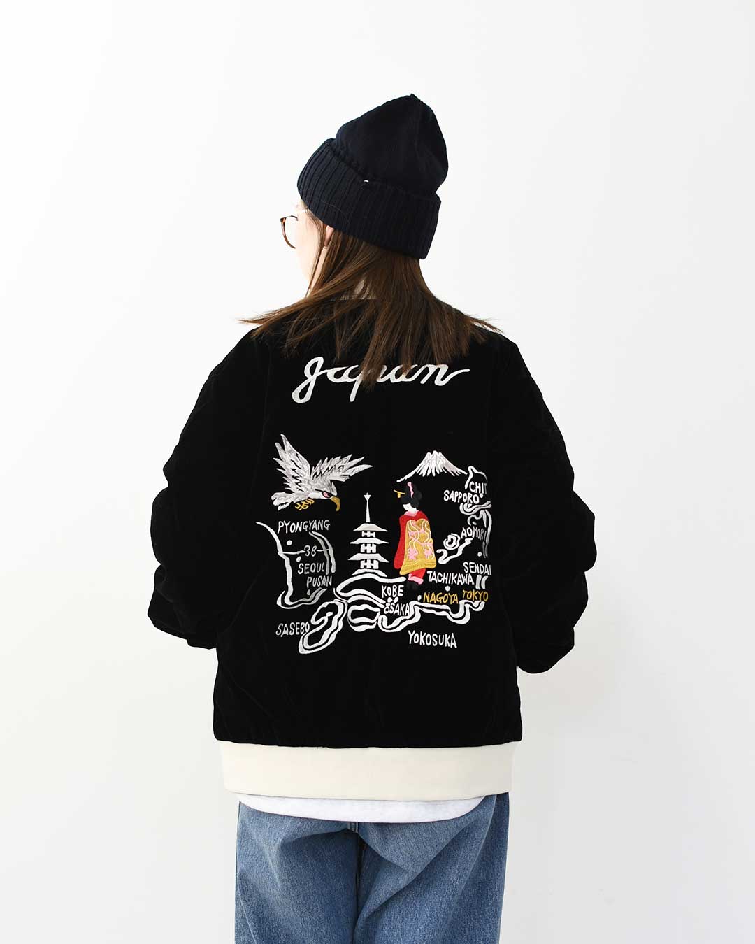 TAION[タイオン] REVERSIBLE -SKAJAN- DOWN JACKET [JK04JS] ジャパンスペシャル リバーシブル スカジャン ダウンジャケット・刺繍・虎・タイガー・ベロア素材・ナイロンジャケット・ミリタリー・クルーネック・ユニセックス・MEN'S / LADY'S [2025AW]