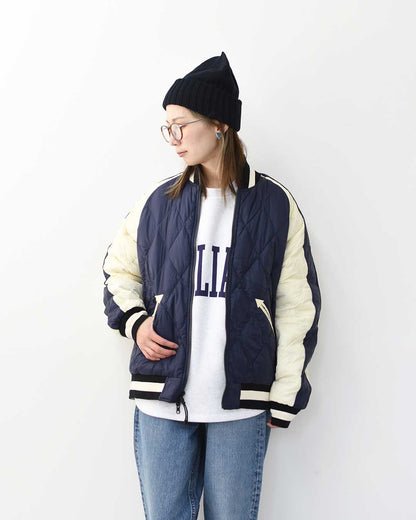 TAION[タイオン] REVERSIBLE -SKAJAN- DOWN JACKET [JK04JS] ジャパンスペシャル リバーシブル スカジャン ダウンジャケット・刺繍・虎・タイガー・ベロア素材・ナイロンジャケット・ミリタリー・クルーネック・ユニセックス・MEN'S / LADY'S [2025AW]