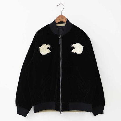 TAION[タイオン] REVERSIBLE -SKAJAN- DOWN JACKET [JK04JS] ジャパンスペシャル リバーシブル スカジャン ダウンジャケット・刺繍・虎・タイガー・ベロア素材・ナイロンジャケット・ミリタリー・クルーネック・ユニセックス・MEN'S / LADY'S [2025AW]