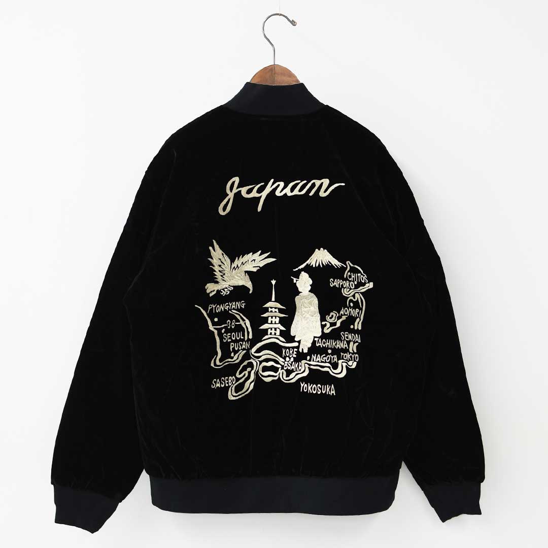 TAION[タイオン] REVERSIBLE -SKAJAN- DOWN JACKET [JK04JS] ジャパンスペシャル リバーシブル スカジャン ダウンジャケット・刺繍・虎・タイガー・ベロア素材・ナイロンジャケット・ミリタリー・クルーネック・ユニセックス・MEN'S / LADY'S [2025AW]