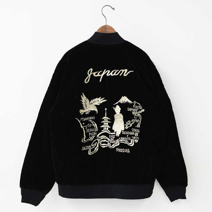 TAION[タイオン] REVERSIBLE -SKAJAN- DOWN JACKET [JK04JS] ジャパンスペシャル リバーシブル スカジャン ダウンジャケット・刺繍・虎・タイガー・ベロア素材・ナイロンジャケット・ミリタリー・クルーネック・ユニセックス・MEN'S / LADY'S [2025AW]