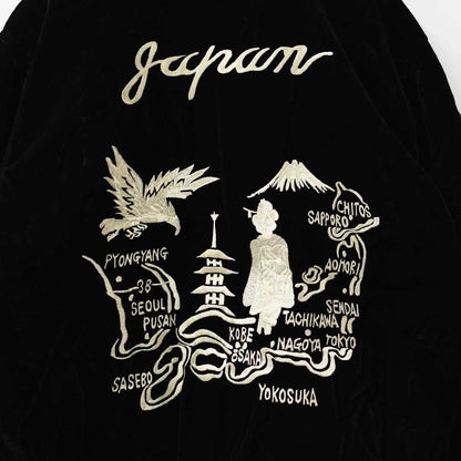 TAION[タイオン] REVERSIBLE -SKAJAN- DOWN JACKET [JK04JS] ジャパンスペシャル リバーシブル スカジャン ダウンジャケット・刺繍・虎・タイガー・ベロア素材・ナイロンジャケット・ミリタリー・クルーネック・ユニセックス・MEN'S / LADY'S [2025AW]
