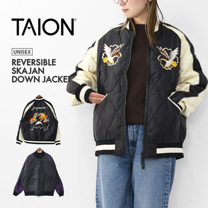 TAION[タイオン] REVERSIBLE -SKAJAN- DOWN JACKET [JK04JS-N1] ジャパンスペシャル リバーシブル スカジャン ダウンジャケット・刺繍・サテン・ナイロンジャケット・ミリタリー・クルーネック・ユニセックス・MEN'S / LADY'S [2025AW]