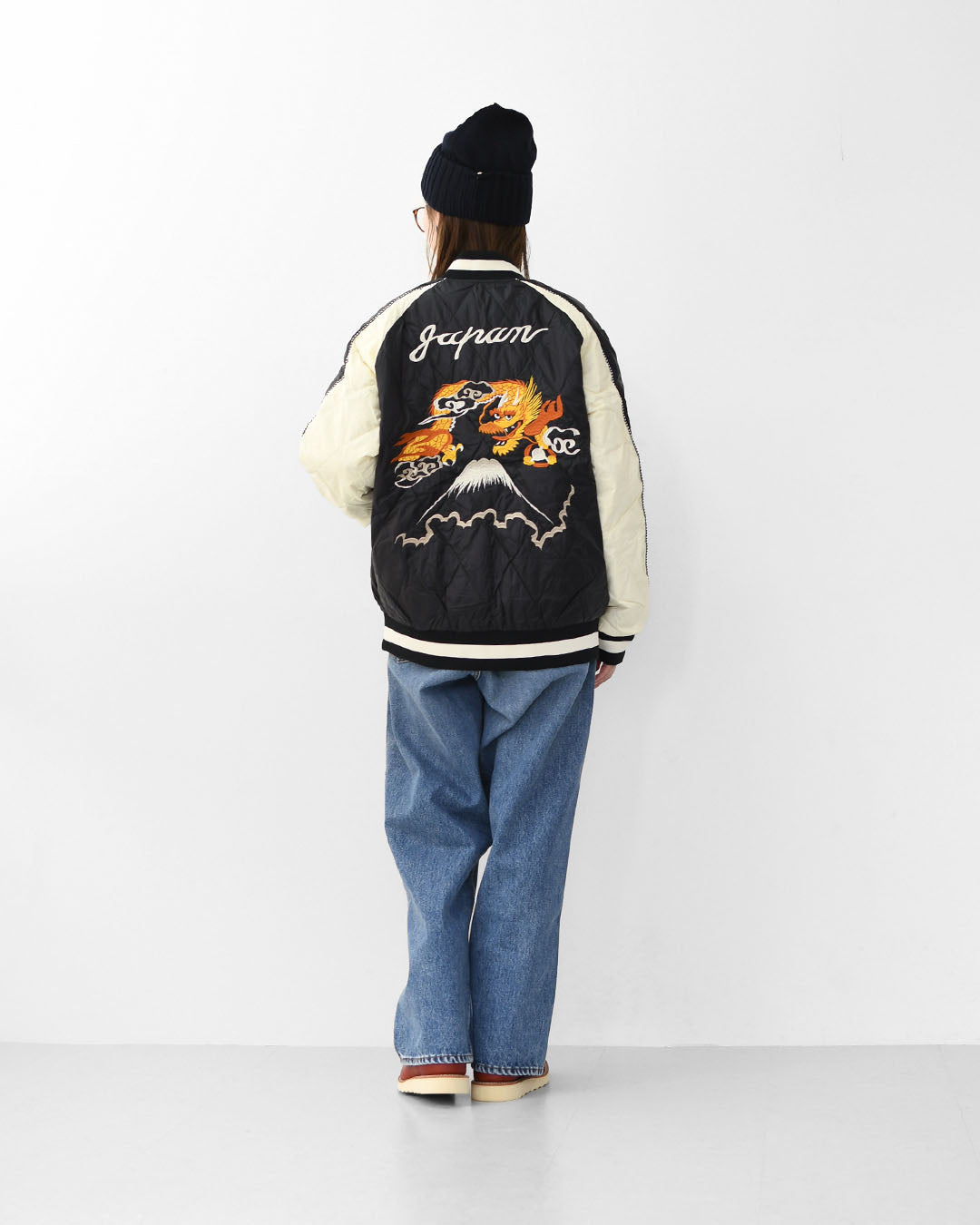 TAION[タイオン] REVERSIBLE -SKAJAN- DOWN JACKET [JK04JS-N1] ジャパンスペシャル リバーシブル スカジャン ダウンジャケット・刺繍・サテン・ナイロンジャケット・ミリタリー・クルーネック・ユニセックス・MEN'S / LADY'S [2025AW]