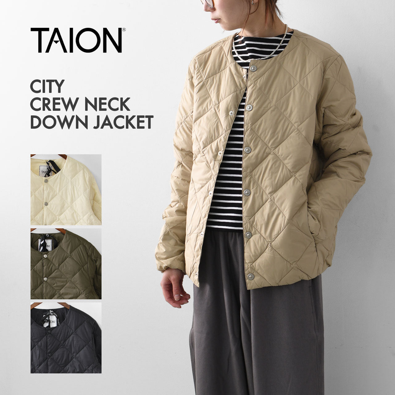 TAION[タイオン] CITY CREW NECK DOWN JACKET  [104BCI] シティクルーネックダウンジャケット[2024AW]