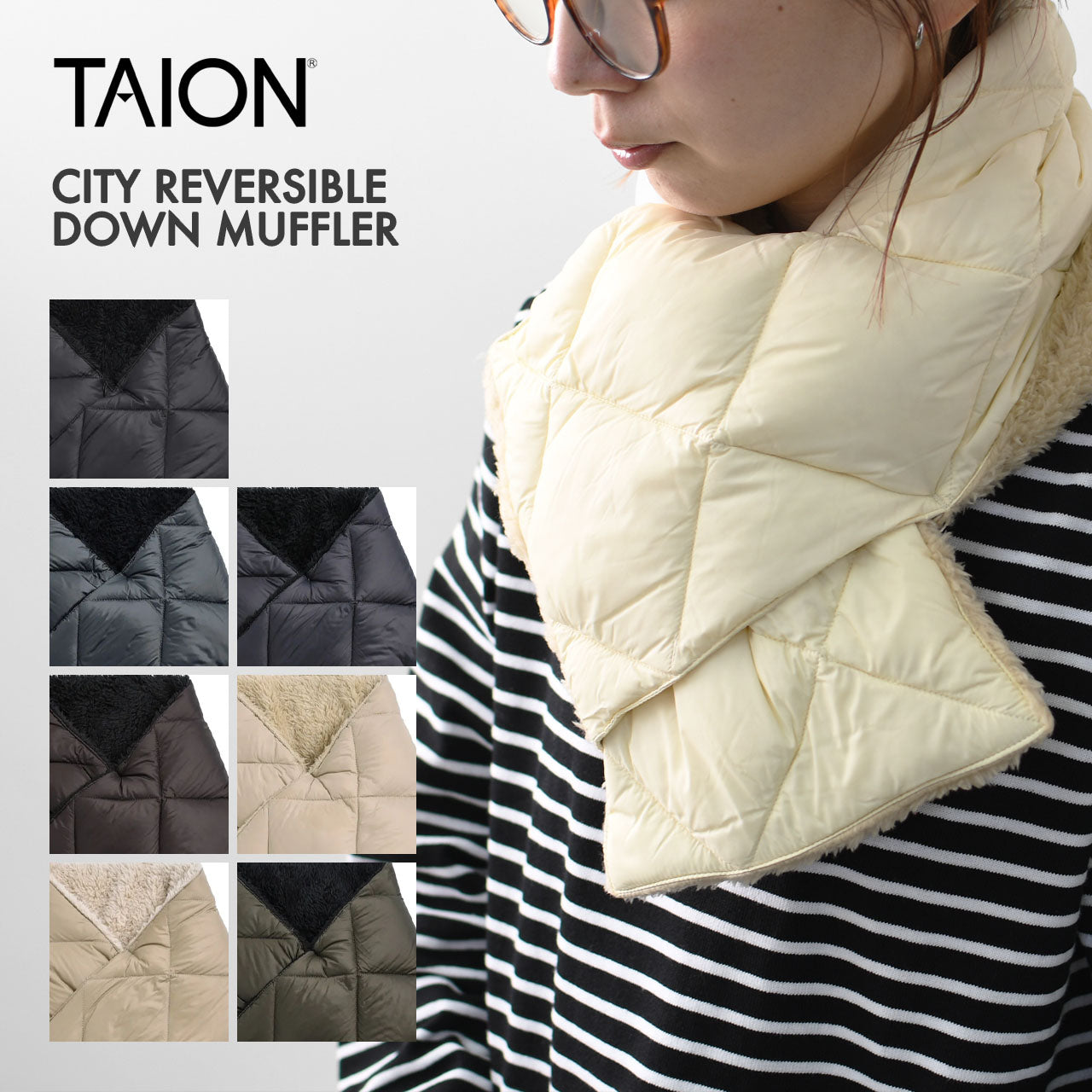 TAION[タイオン] CITY REVERSIBLE DOWN MUFFLER [R201CI] シティリバーシブルダウンマフラー [2025AW]