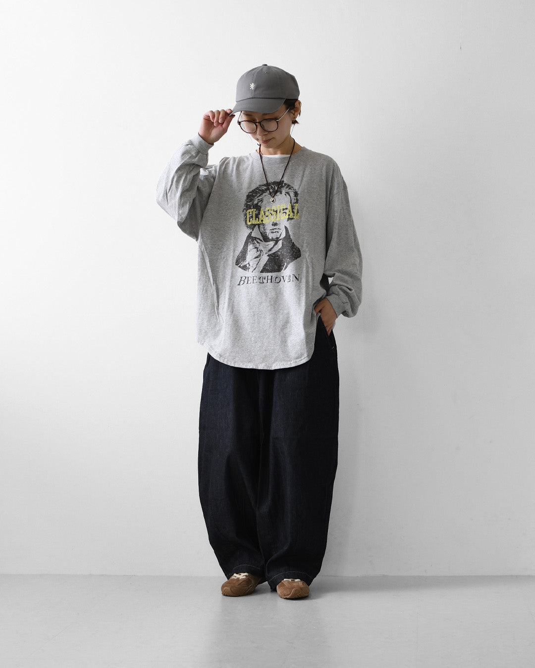 KHA:KI [カーキ] L/S TEE -CLASSICAL- [mil26fcs3520] ロングスリーブ Tシャツ クラシカル・プリントTEE・ベートーヴェン・長袖Tシャツ・LADY'S [2026AW]