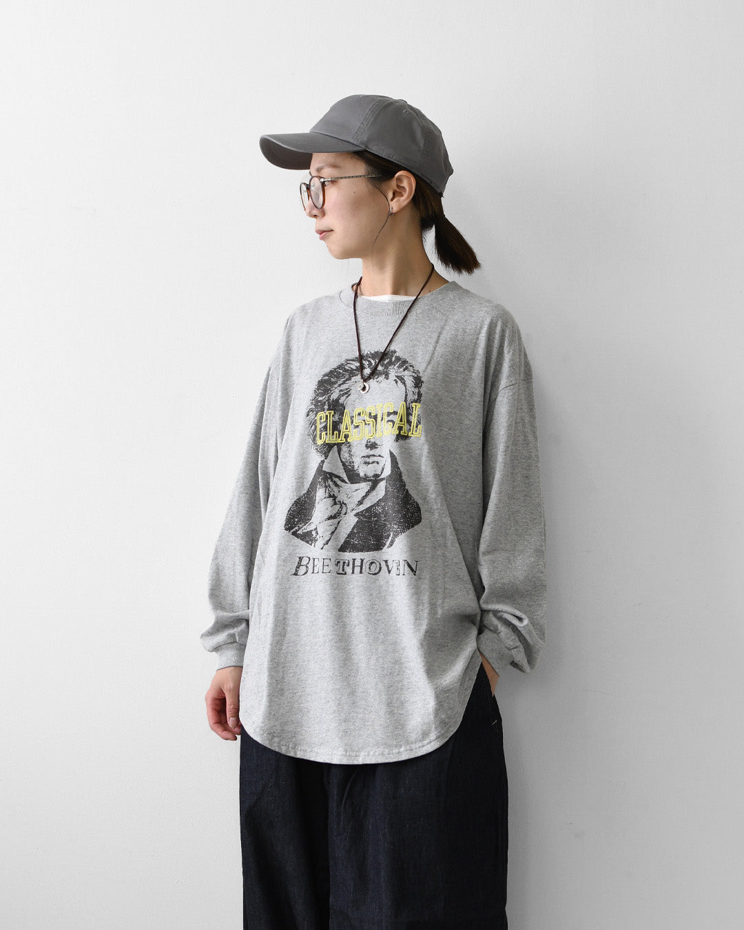 KHA:KI [カーキ] L/S TEE -CLASSICAL- [mil26fcs3520] ロングスリーブ Tシャツ クラシカル・プリントTEE・ベートーヴェン・長袖Tシャツ・LADY'S [2026AW]