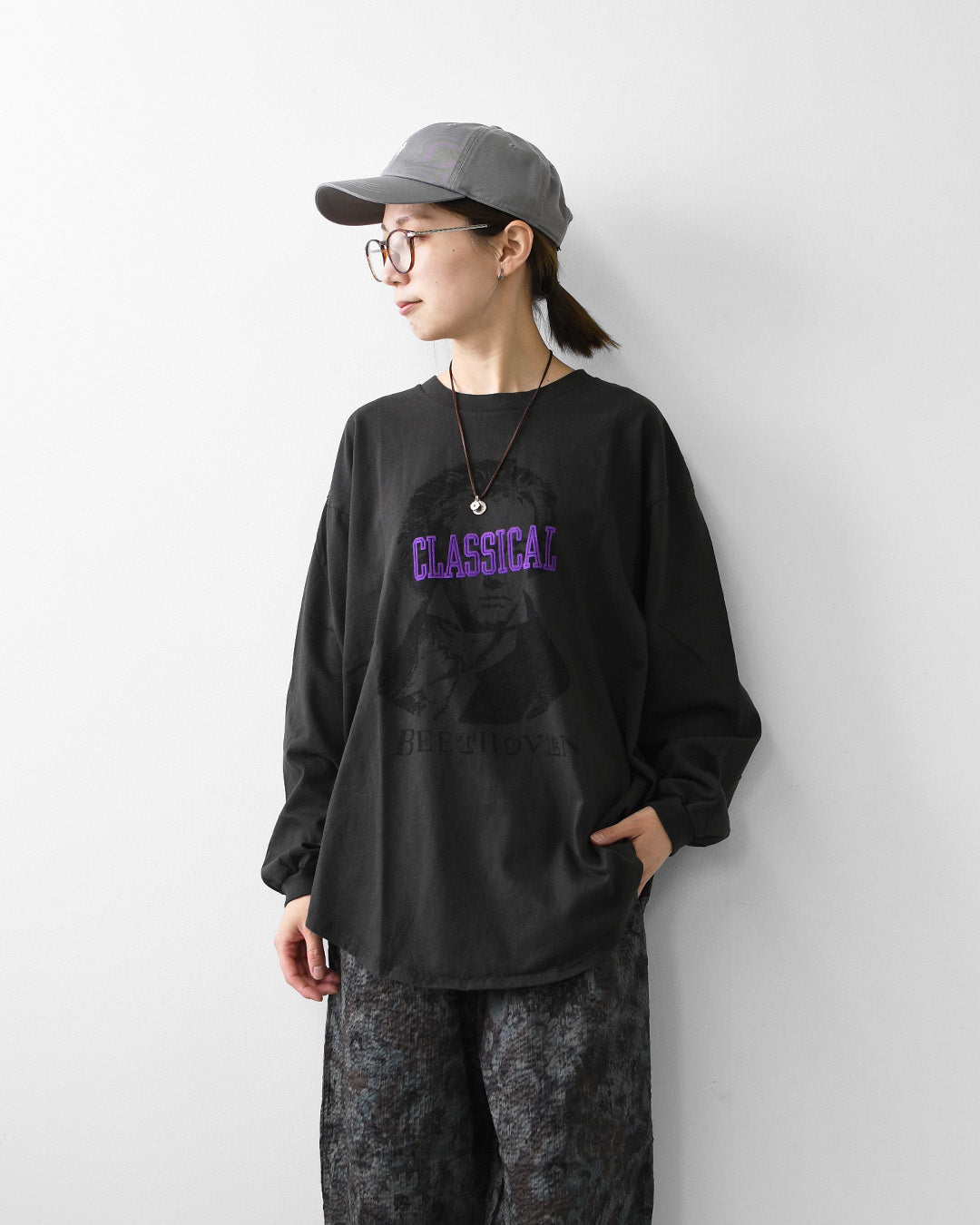 KHA:KI [カーキ] L/S TEE -CLASSICAL- [mil26fcs3520] ロングスリーブ Tシャツ クラシカル・プリントTEE・ベートーヴェン・長袖Tシャツ・LADY'S [2026AW]