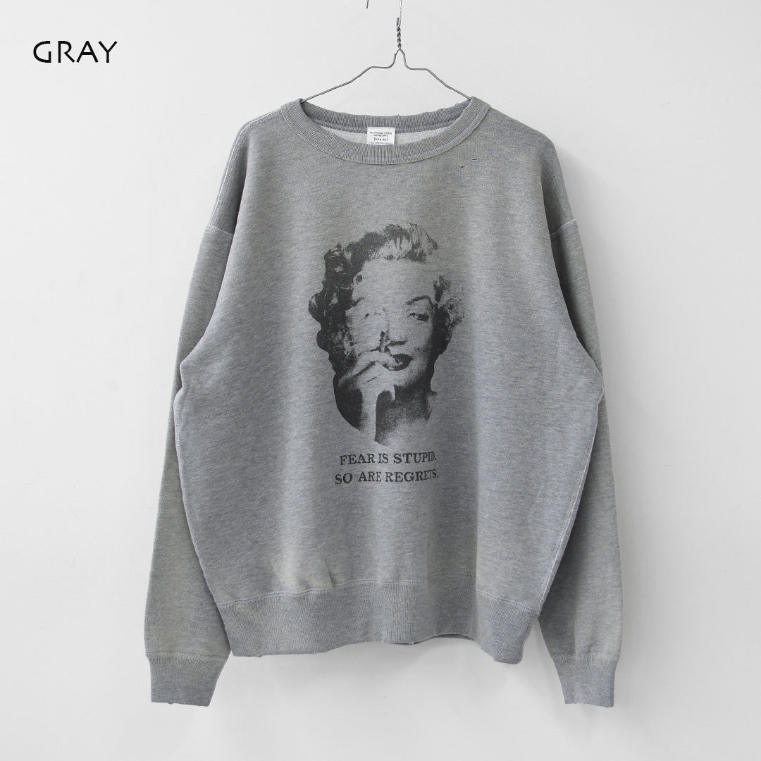 KHA:KI [カーキ] DAMAGE SWEAT SHIRT -My MUSE- [mil26fcs3522] ダメージスウェットシャツ -マイミューズ-・スウェット・スウェットシャツ・プリント・LADY'S [2026AW]