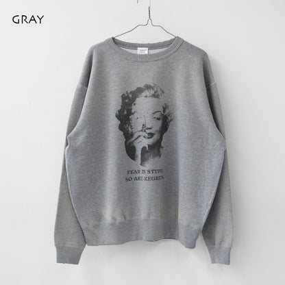 KHA:KI [カーキ] DAMAGE SWEAT SHIRT -My MUSE- [mil26fcs3522] ダメージスウェットシャツ -マイミューズ-・スウェット・スウェットシャツ・プリント・LADY'S [2026AW]