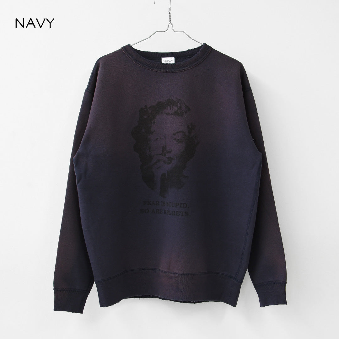 KHA:KI [カーキ] DAMAGE SWEAT SHIRT -My MUSE- [mil26fcs3522] ダメージスウェットシャツ -マイミューズ-・スウェット・スウェットシャツ・プリント・LADY'S [2026AW]