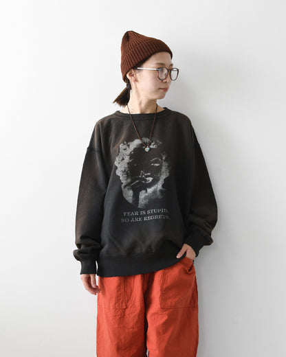 KHA:KI [カーキ] DAMAGE SWEAT SHIRT -My MUSE- [mil26fcs3522] ダメージスウェットシャツ -マイミューズ-・スウェット・スウェットシャツ・プリント・LADY'S [2026AW]