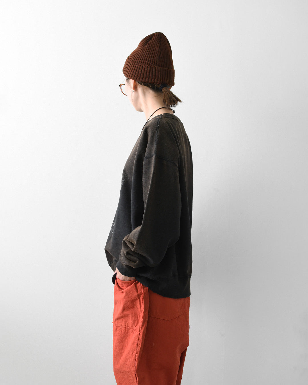 KHA:KI [カーキ] DAMAGE SWEAT SHIRT -My MUSE- [mil26fcs3522] ダメージスウェットシャツ -マイミューズ-・スウェット・スウェットシャツ・プリント・LADY'S [2026AW]